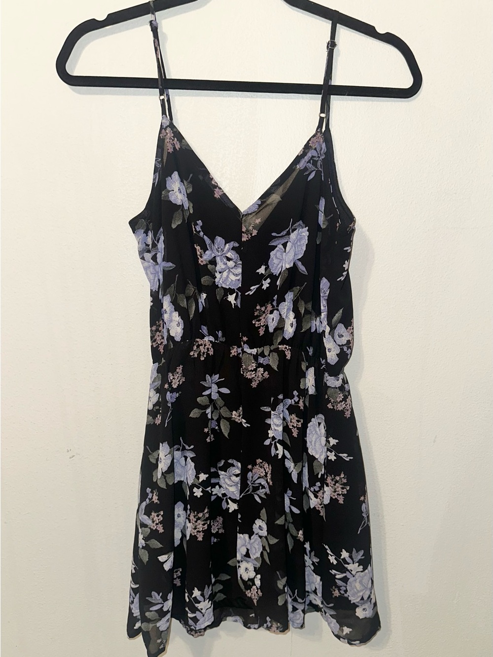 Forever 21 Black Romper with Purple Floral Print - Picture 4 of 4